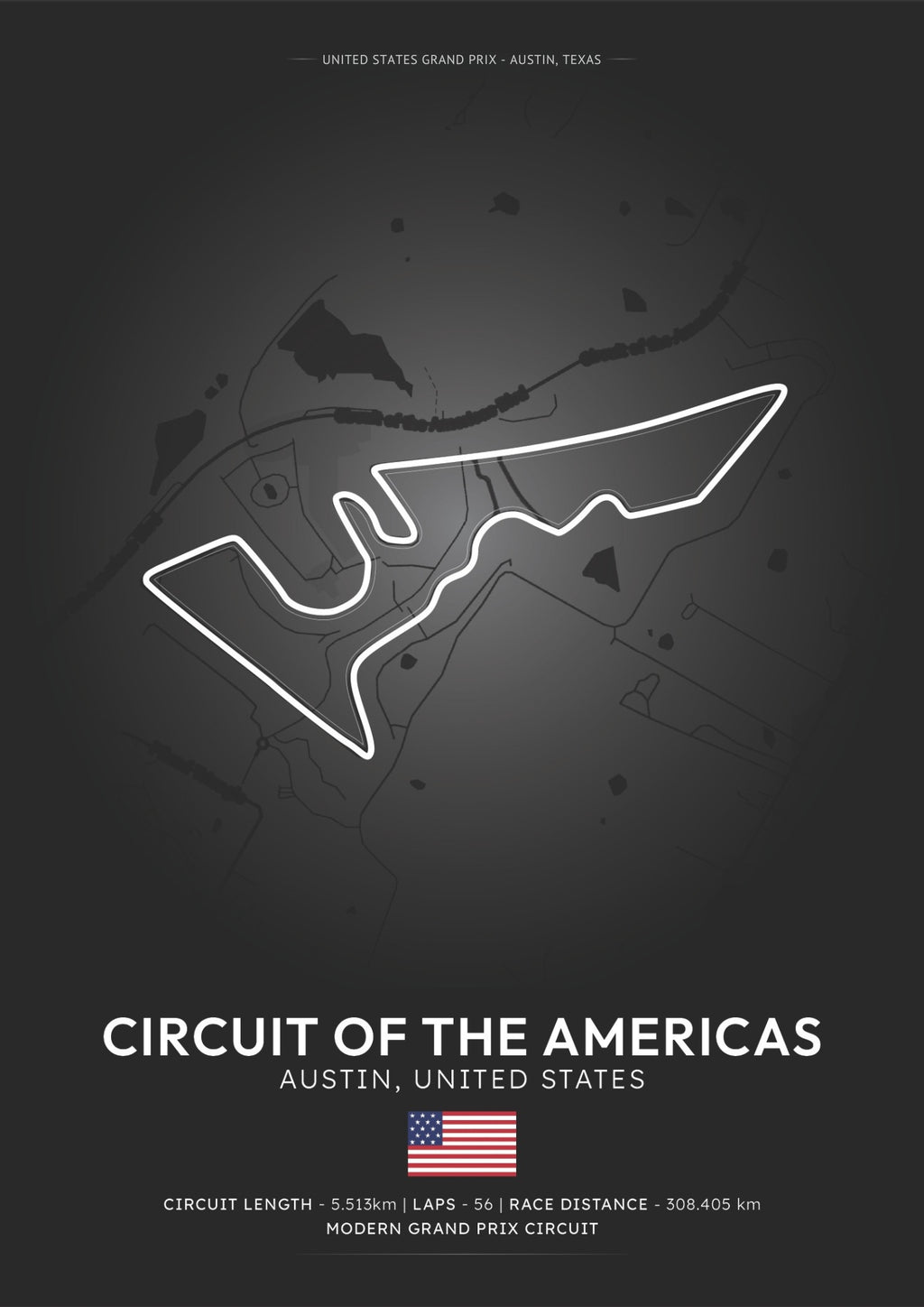 Circuit Of The Americas Poster - Formula 1 Inspired Print
