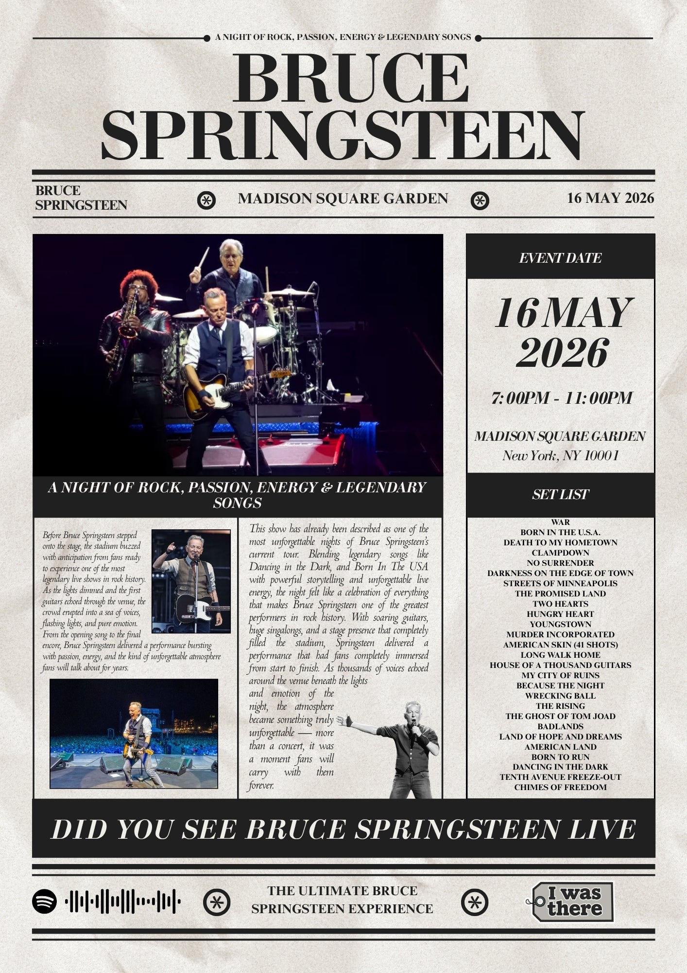 Harry Styles - Gepersonaliseerd Krantenstijl Concertposter (Amsterdam Data)