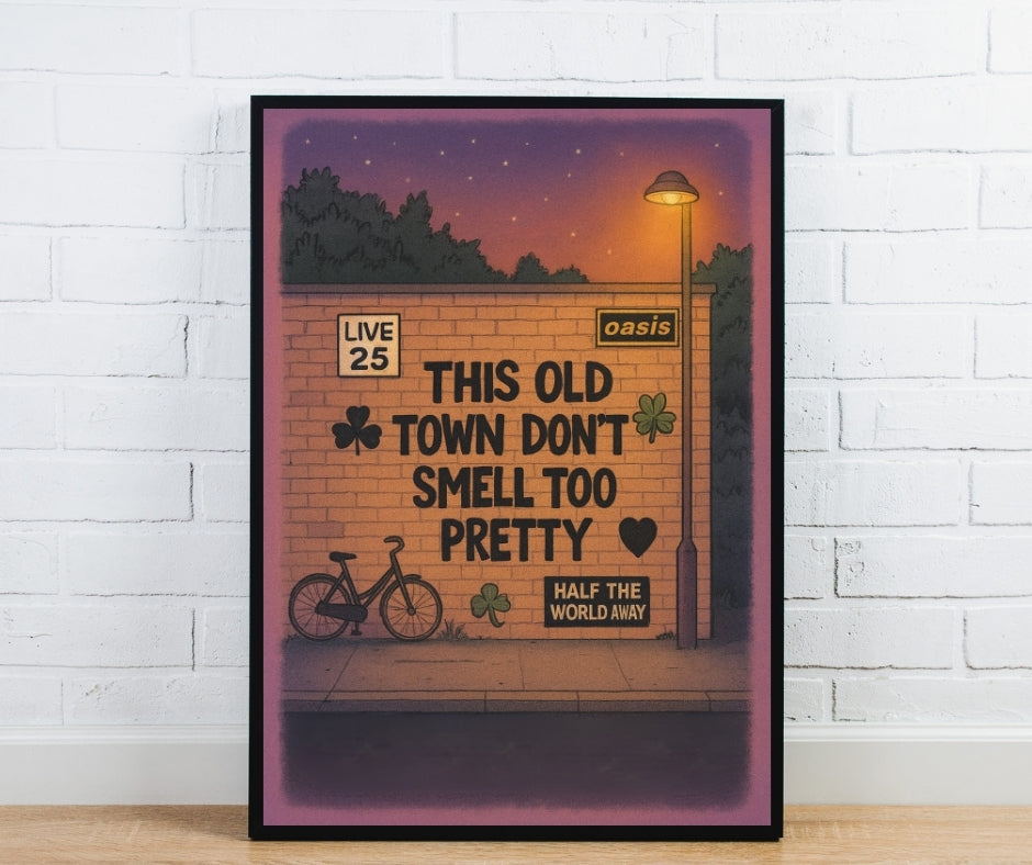 Oasis Graffiti Poster - Half The World Away