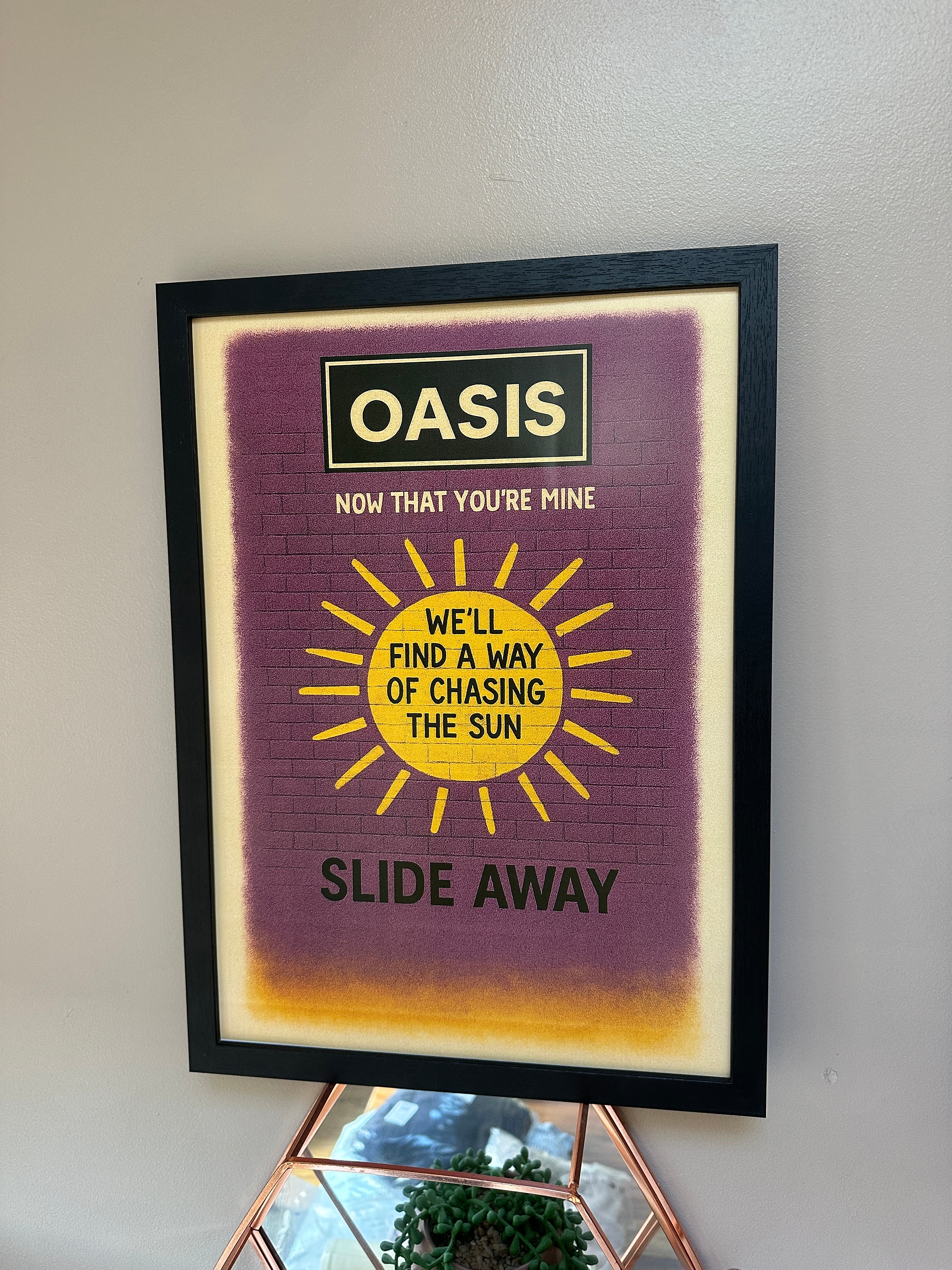 Oasis Graffiti Poster - Slide Away (We'll Find A Way Of Chasing The Sun)