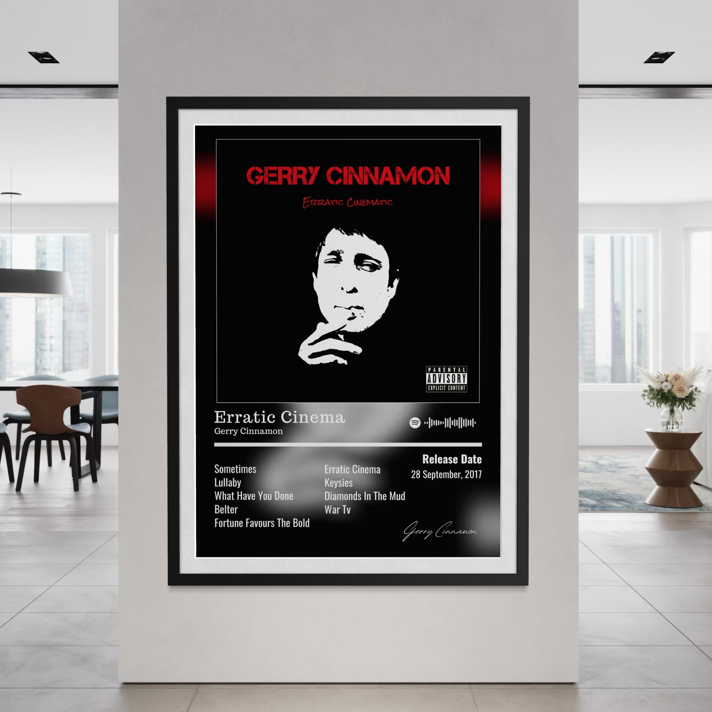 Erratic Cinema - Gerry Cinnamon Inspired Album Poster