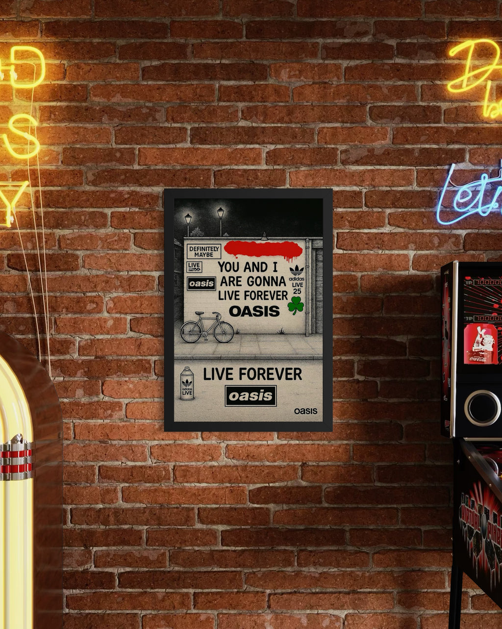 Live Forever - Oasis Inspired Graffiti Poster