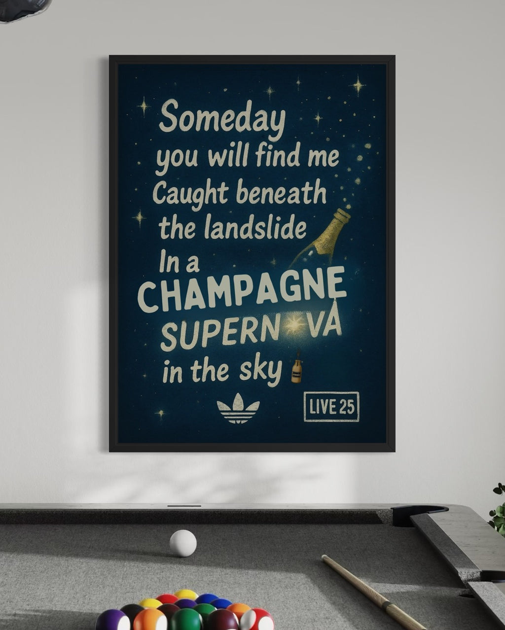 Champagne Supernova - Oasis Inspired Lyrics Poster