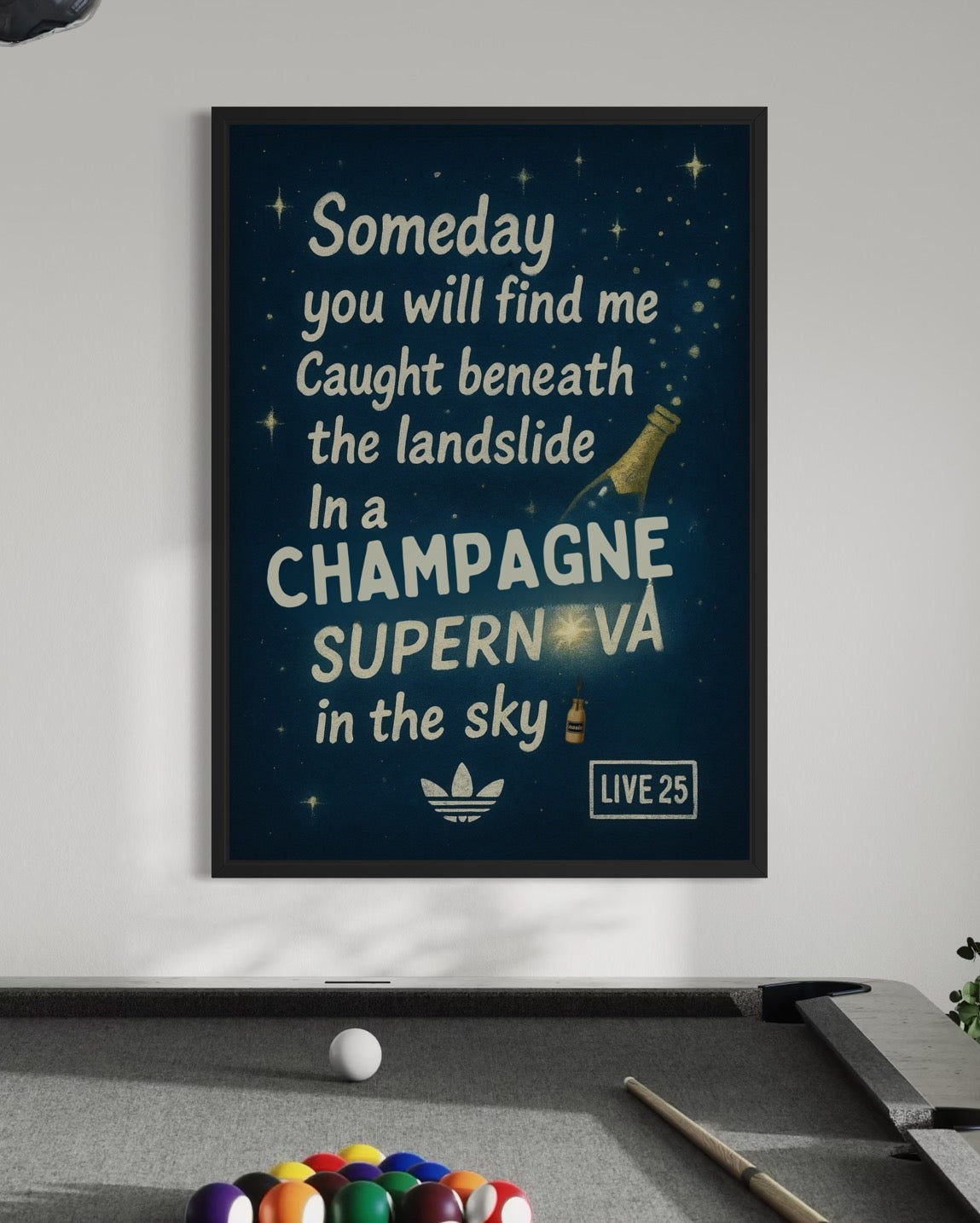 Champagne Supernova - Oasis Inspired Lyrics Poster