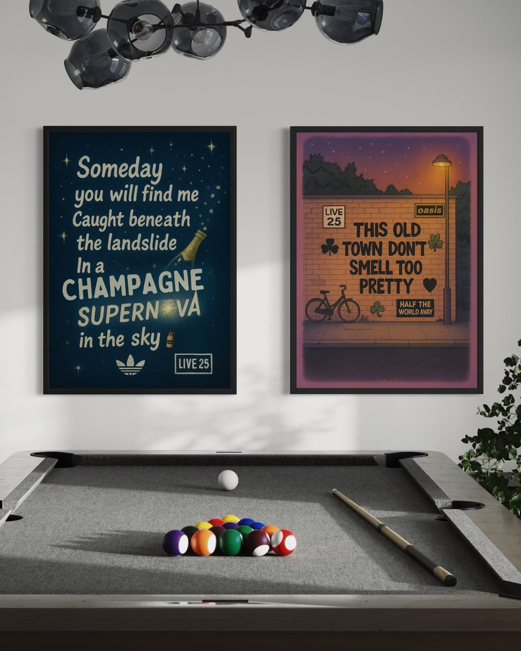 Champagne Supernova - Oasis Inspired Lyrics Poster