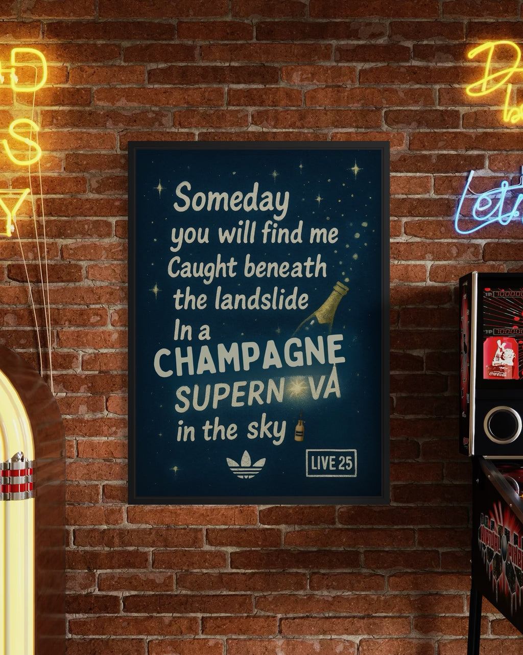 Champagne Supernova - Oasis Inspired Lyrics Poster