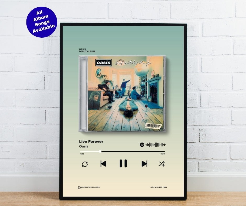 Oasis Definitely Maybe Custom Song Poster