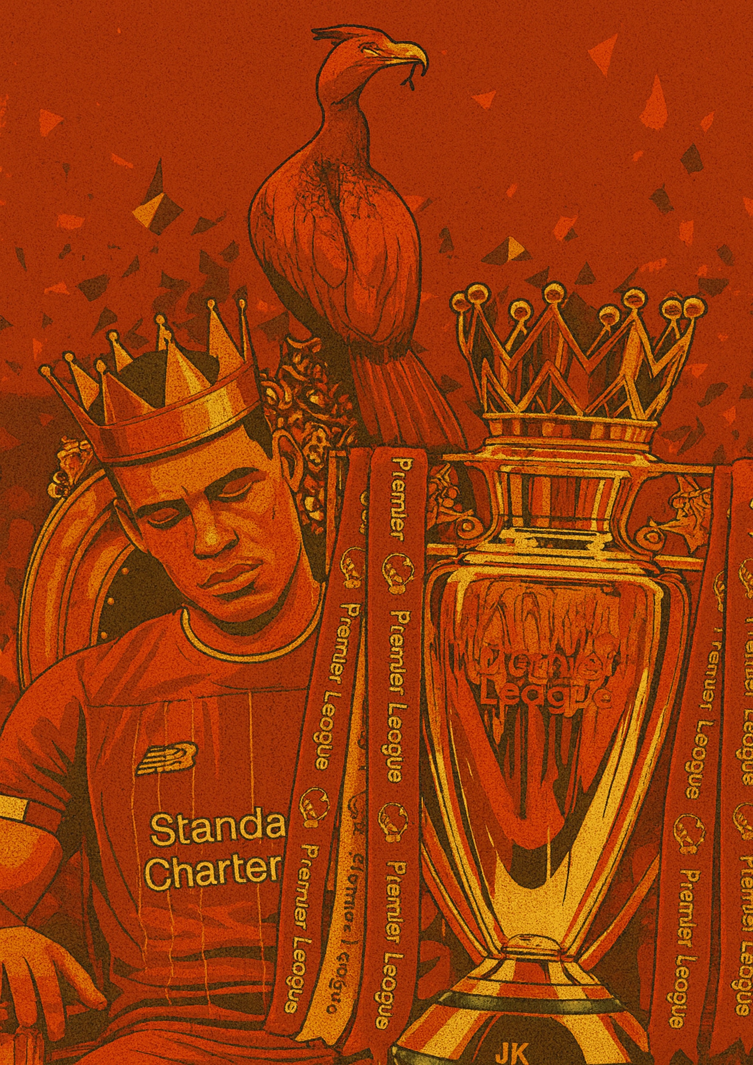 Virgil Van Dijk Premier League Champion Poster - Liverpool FC