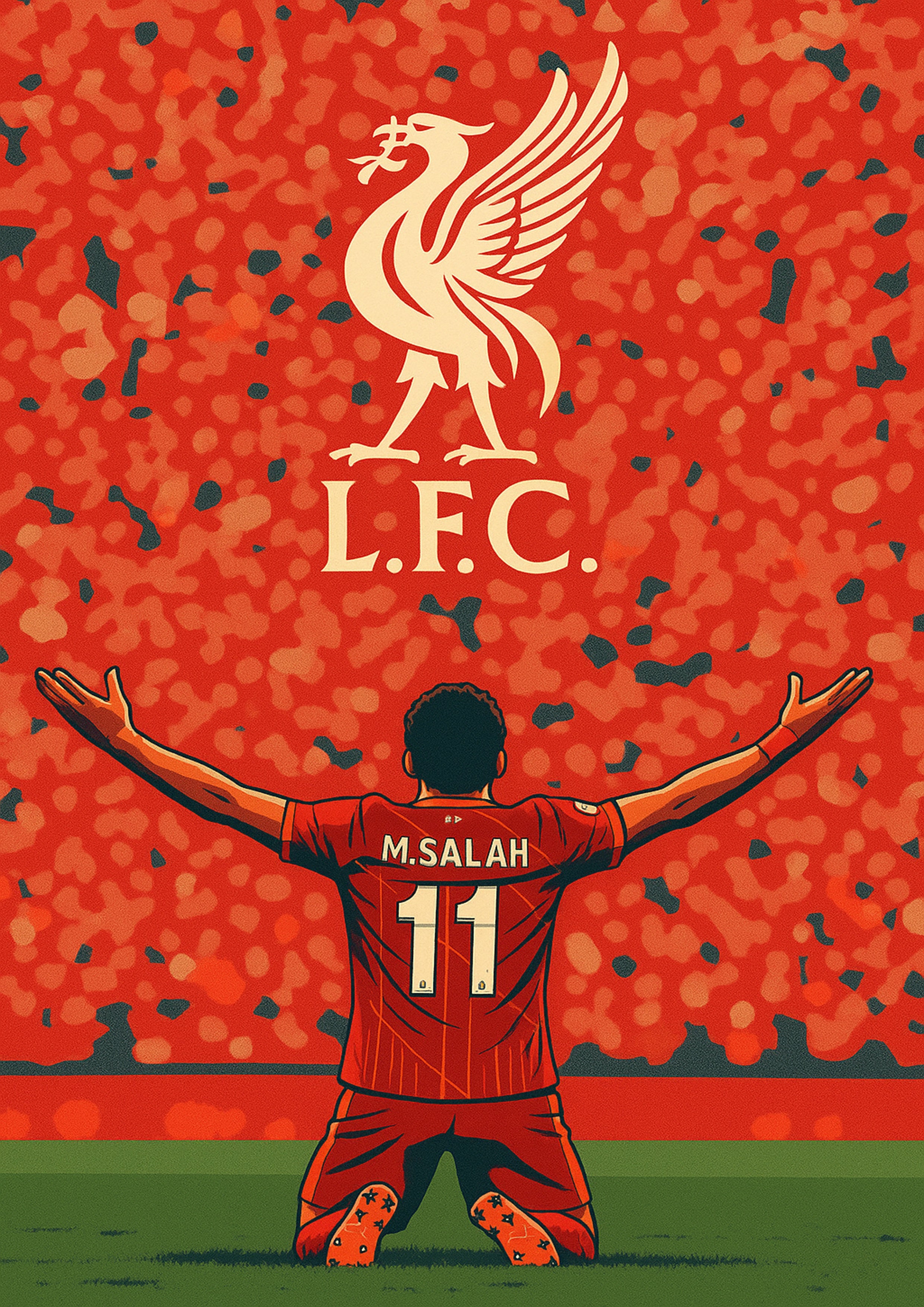 Liverpool Mo Salah Iconic Celebration Poster