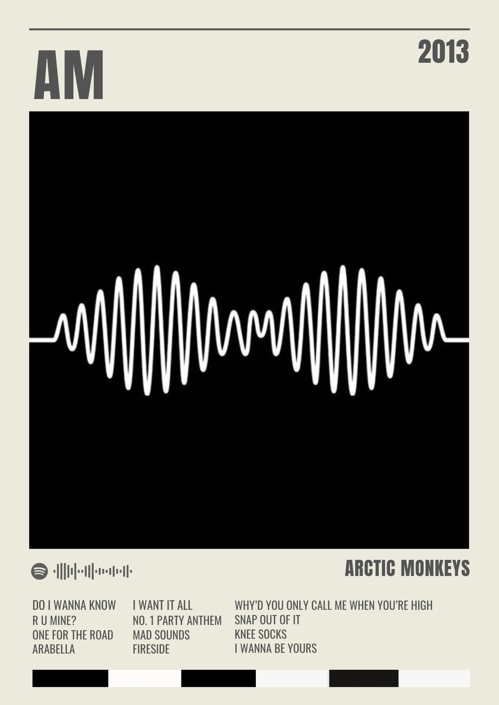 AM - Arctic Monkeys Inspired Album Track Poster