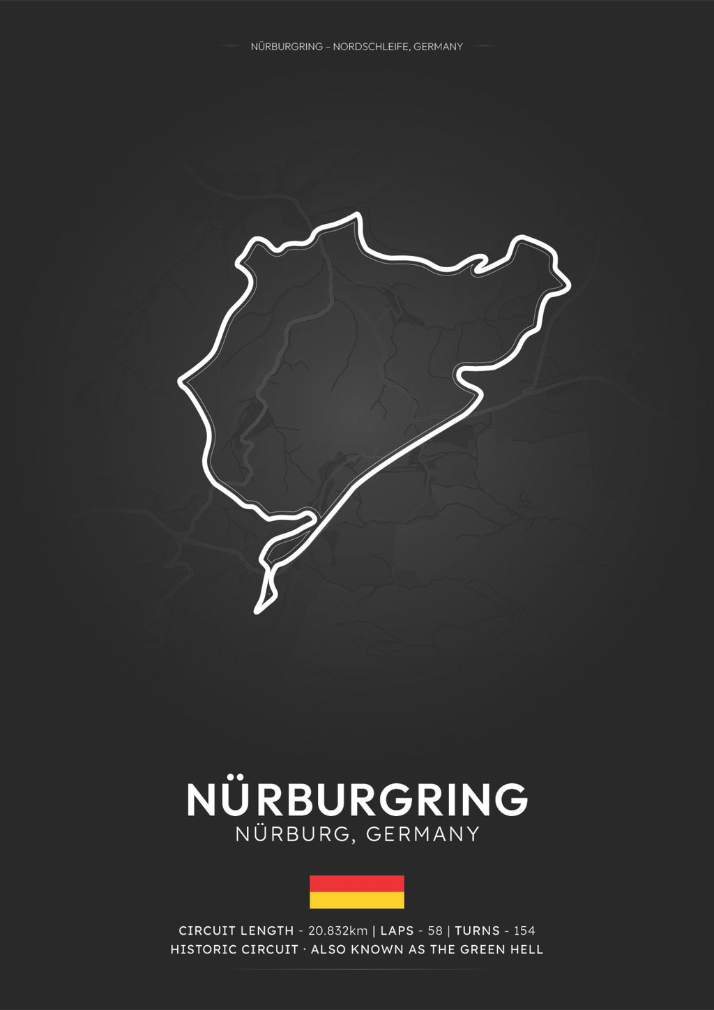 Nurburgring Circuit Poster - Formula 1 Inspired Print