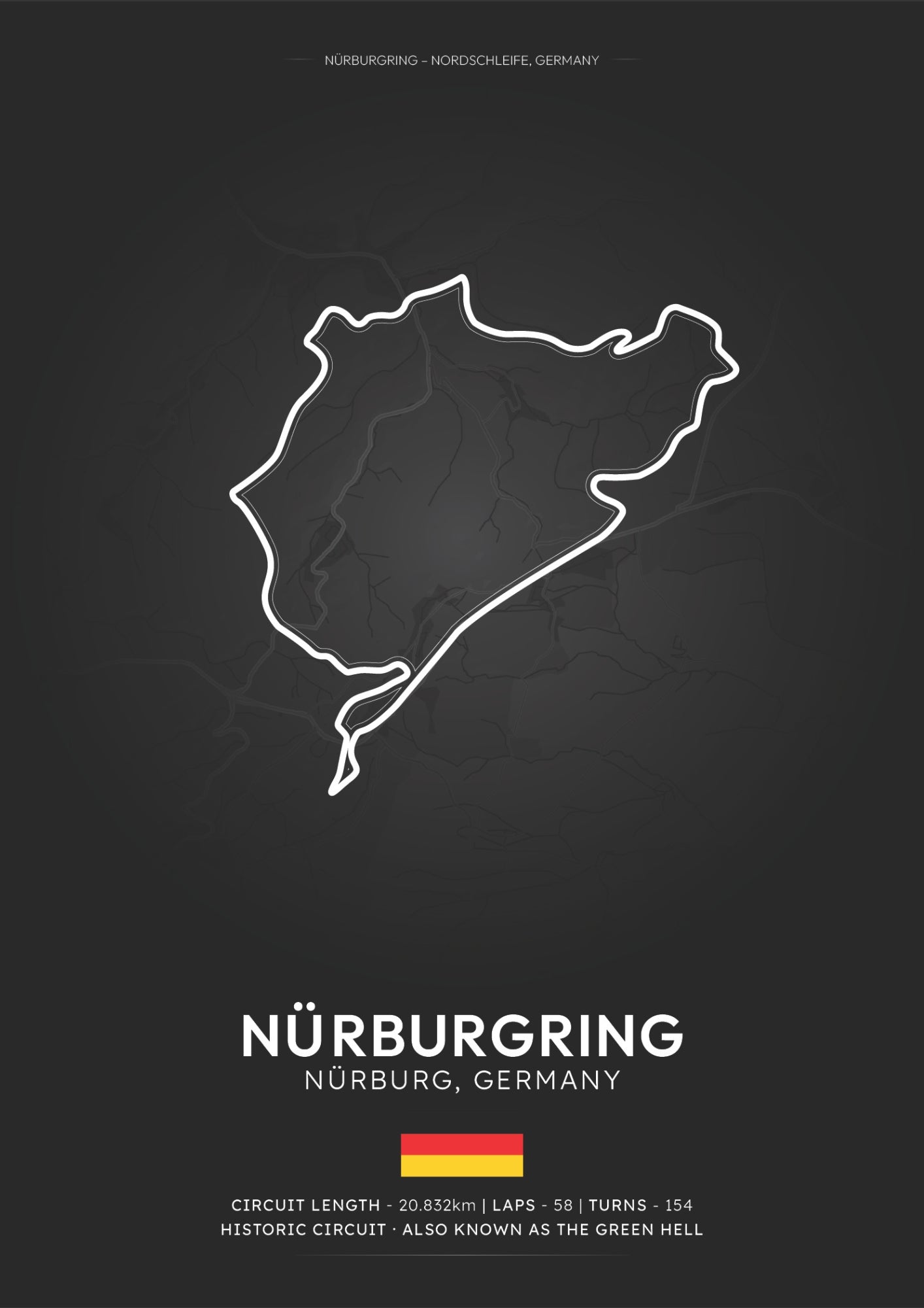 Nurburgring Circuit Poster - Formula 1 Inspired Print