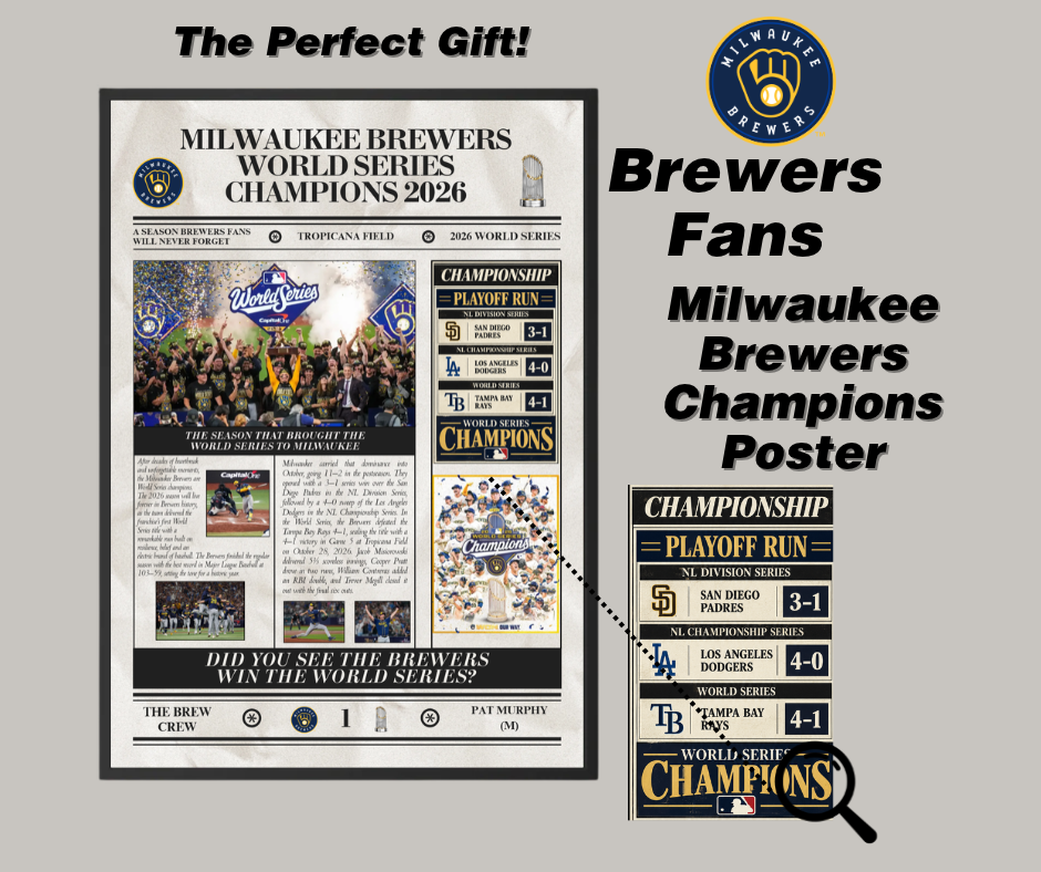Milwaukee Brewers World Series Champions 2026 - Newspaper Style Poster
