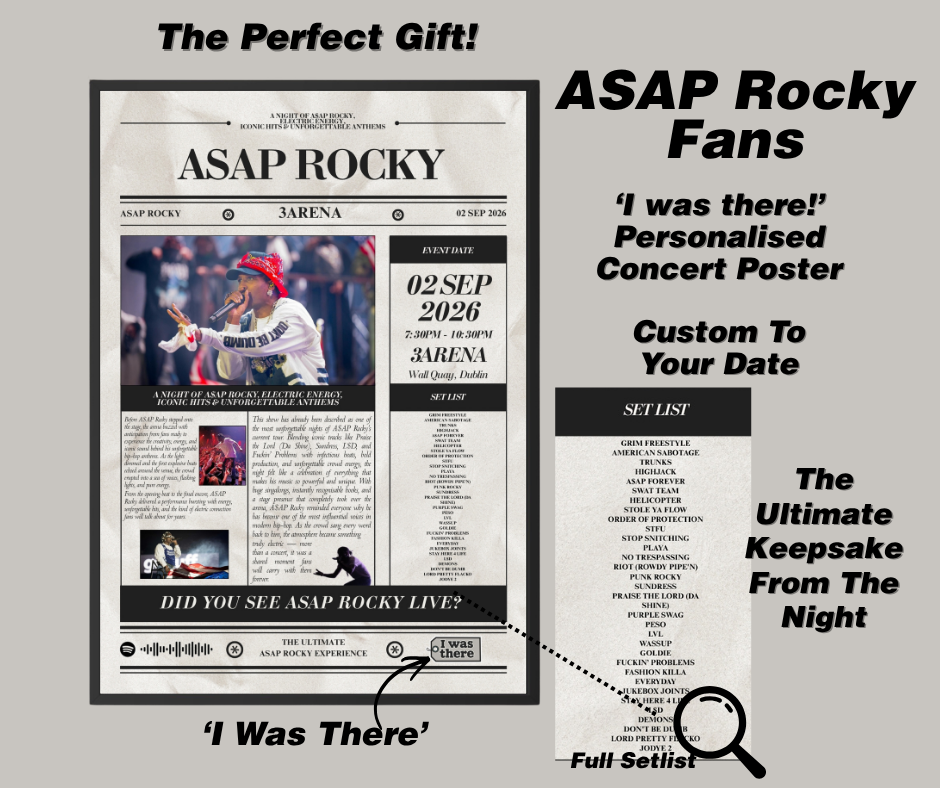 Asap Rocky - Personalised Newspaper Style Concert Poster