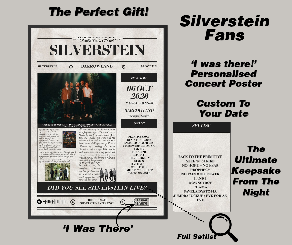 Silverstein - Personalised Newspaper Style Concert Poster (USA Tour)