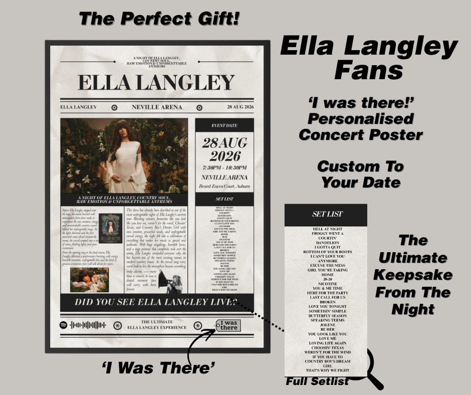 Ella Langley - Personalised Newspaper Style Concert Poster (USA Tour)