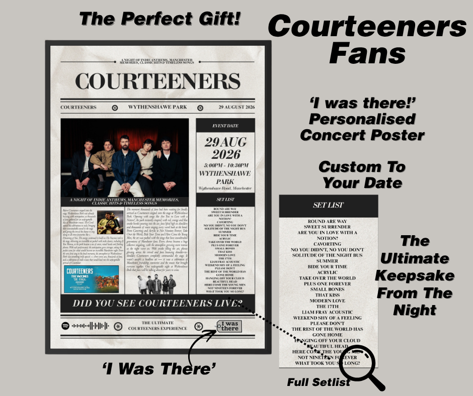 Courteeners - Personalised Newspaper Style Concert Poster