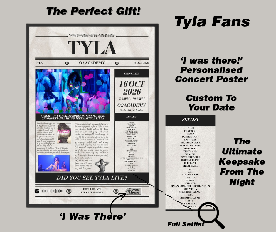 Tyla - Personalised Newspaper Style Concert Poster (USA Tour)