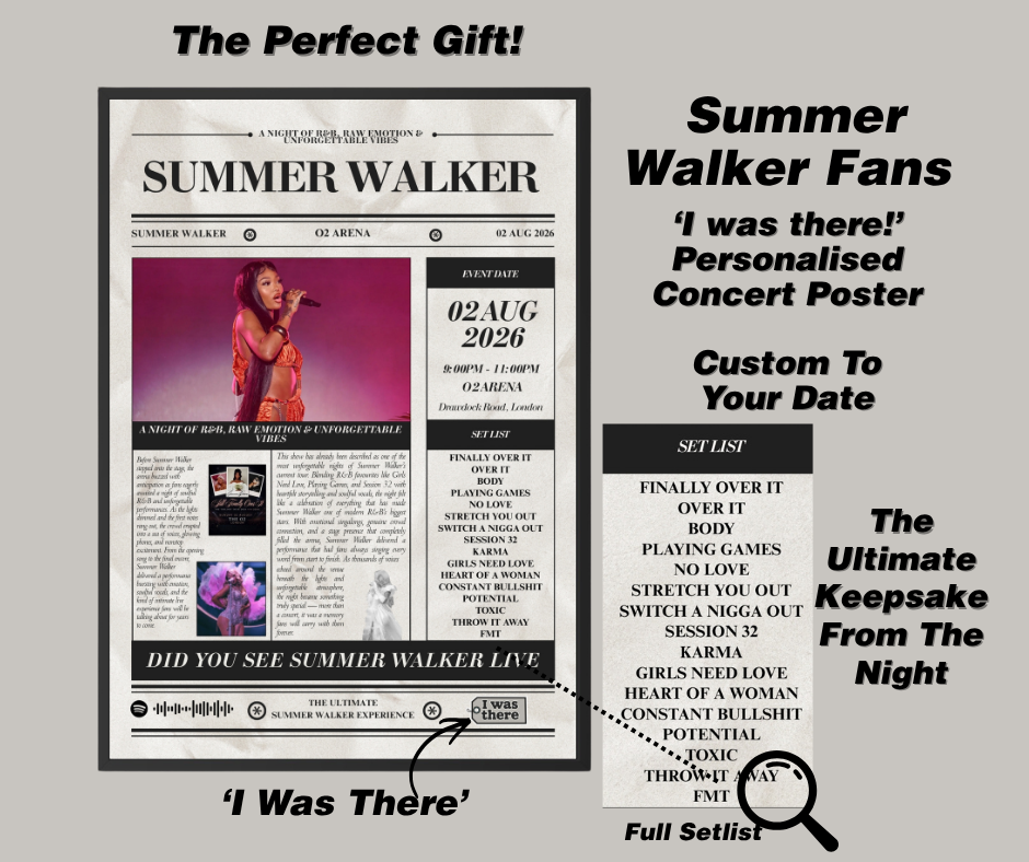 Summer Walker - Personalised Newspaper Style Concert Poster