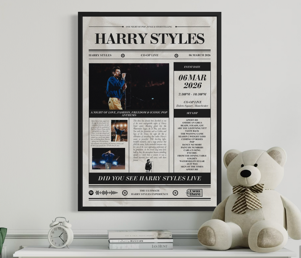 Harry Styles - Personalisiertes Konzertplakat im Zeitungsstil