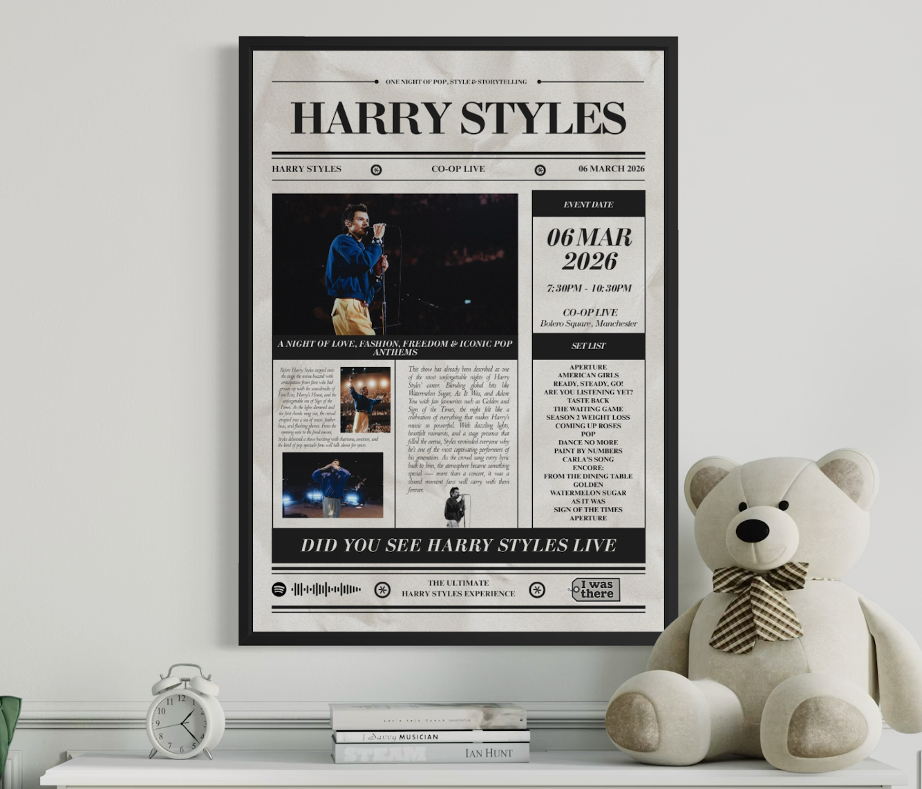 Harry Styles - Personalised Newspaper Style Concert Poster