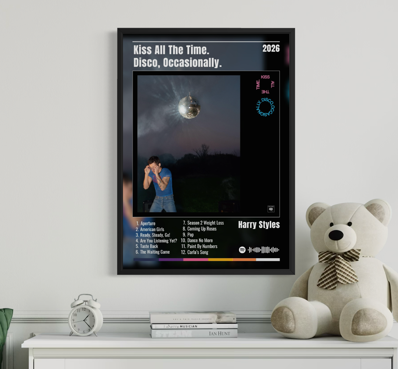 Kiss All The Time. Disco Af en Toe - Harry Styles Geïnspireerde Album Poster