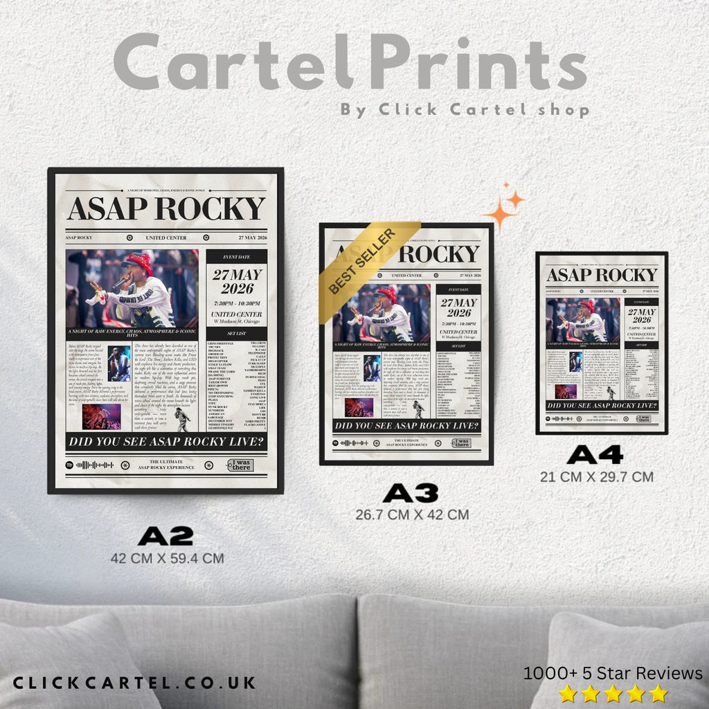 ASAP Rocky - Personalised Newspaper Style Concert Poster