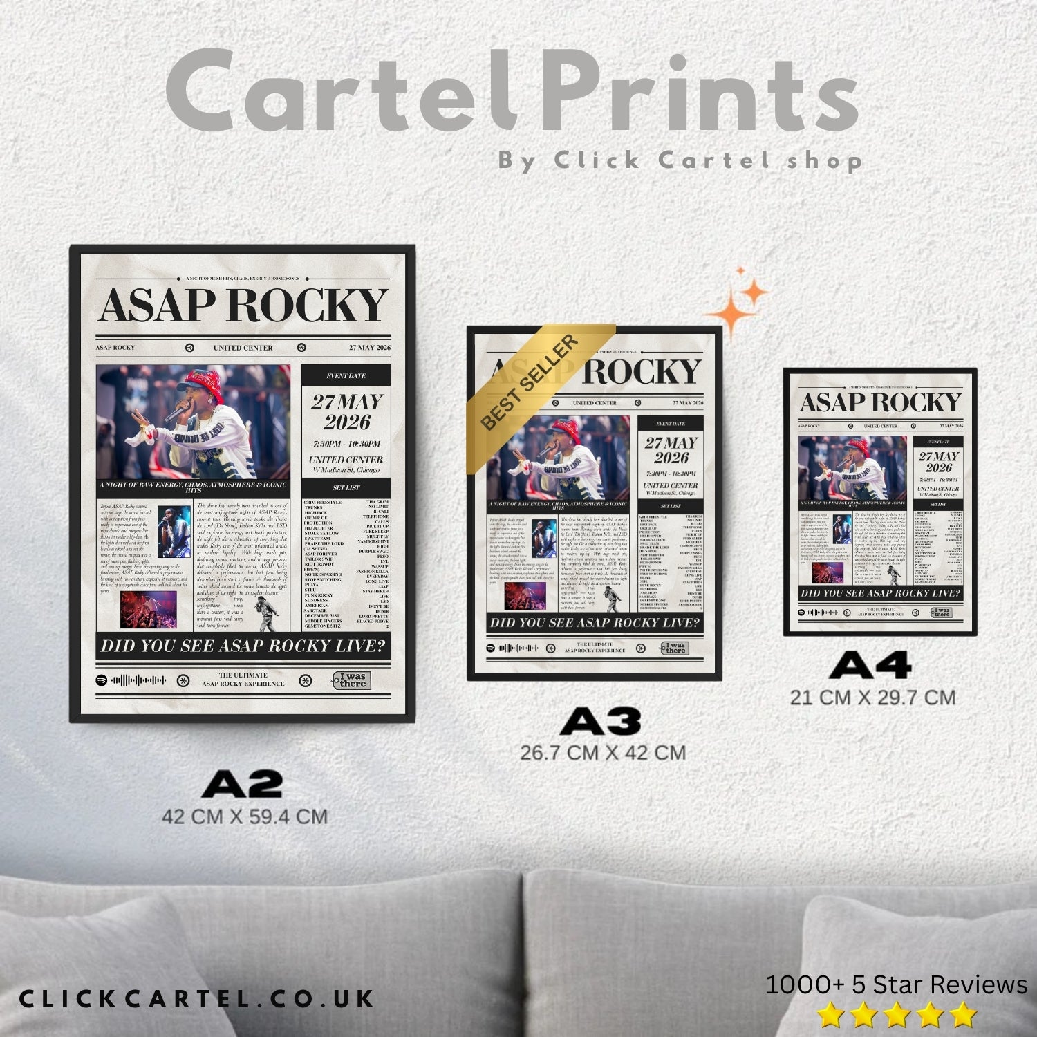 ASAP Rocky - Personalised Newspaper Style Concert Poster