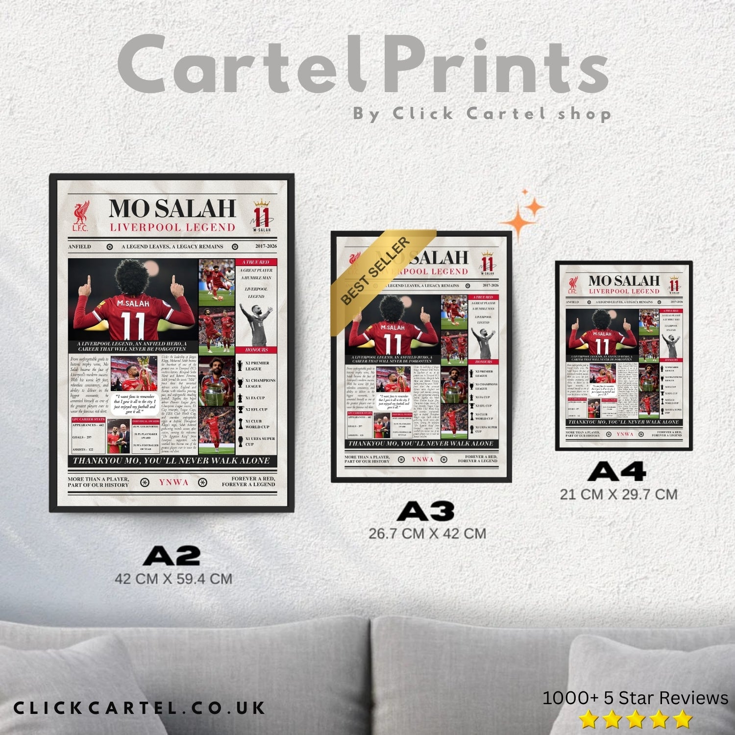 Mo Salah Liverpool Legends Poster - Newspaper Style Print