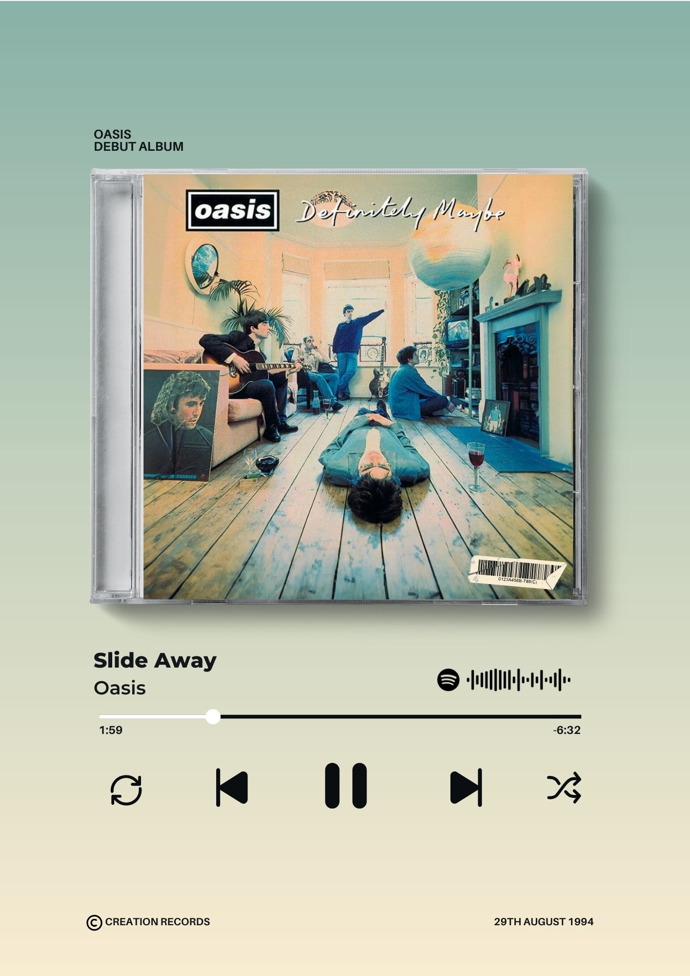 Oasis Definitely Maybe Custom Song Poster