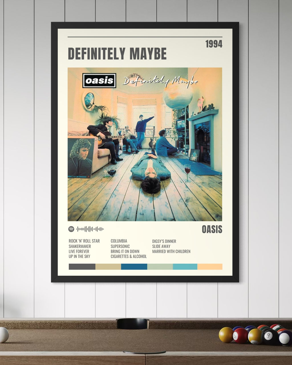 Definitely Maybe - Oasis Inspired Album Track Poster