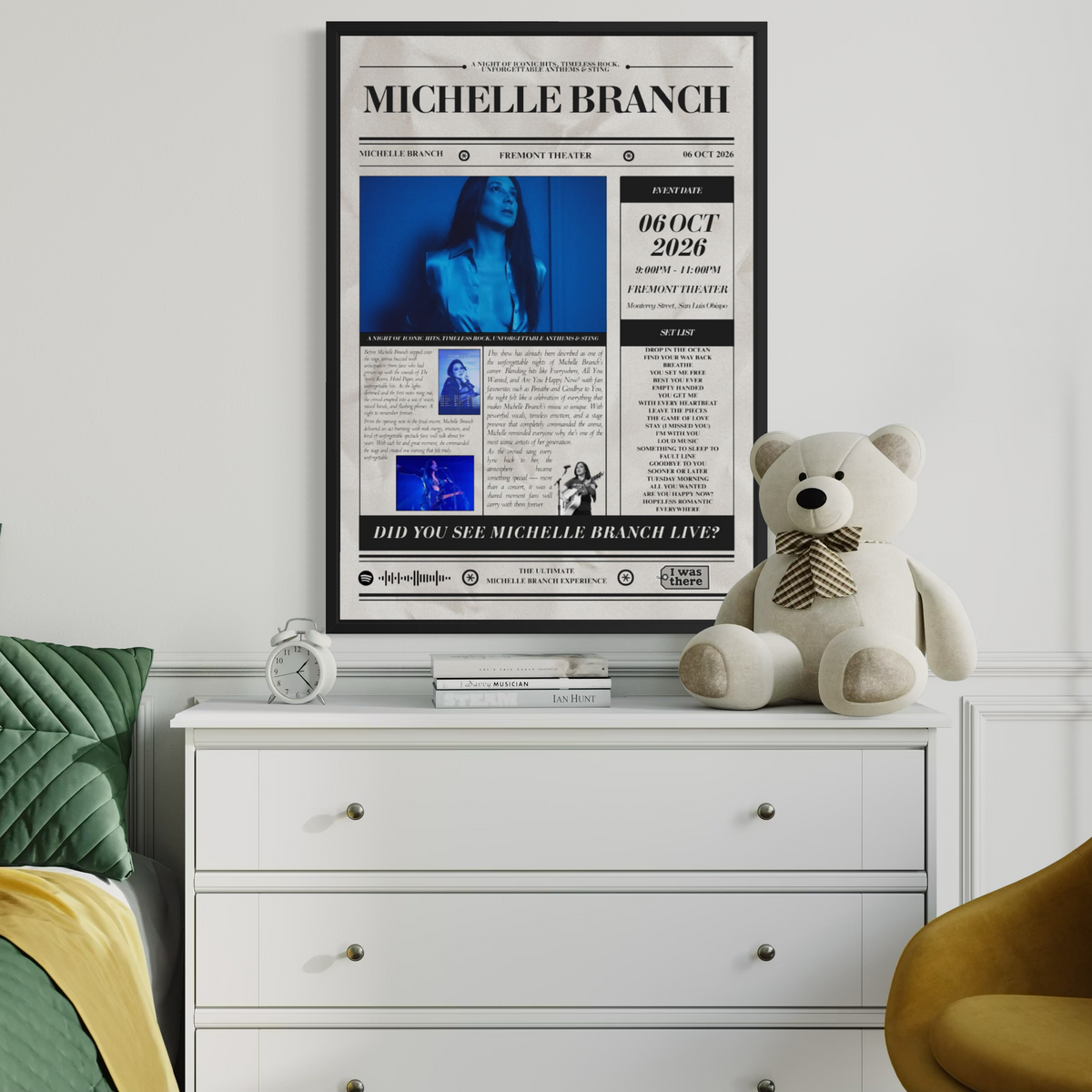 Michelle Branch - Personalised Newspaper Style Concert Poster (USA Tour)
