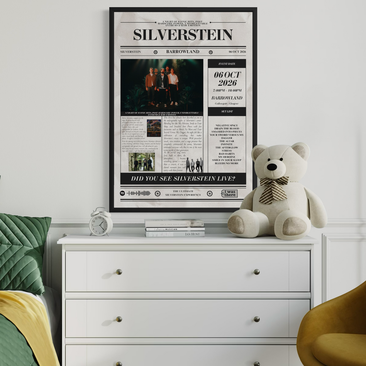 Silverstein - Personalised Newspaper Style Concert Poster (USA Tour)
