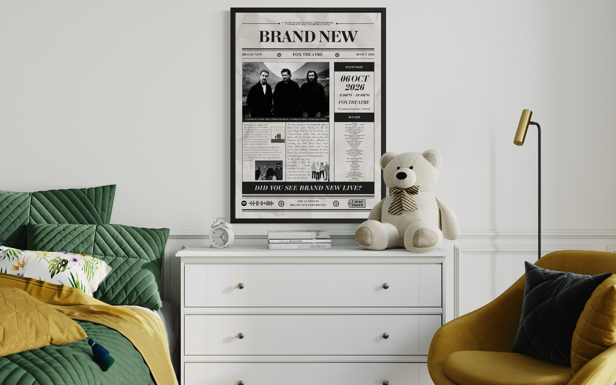 Brand New - Personalised Newspaper Style Concert Poster (USA Tour)