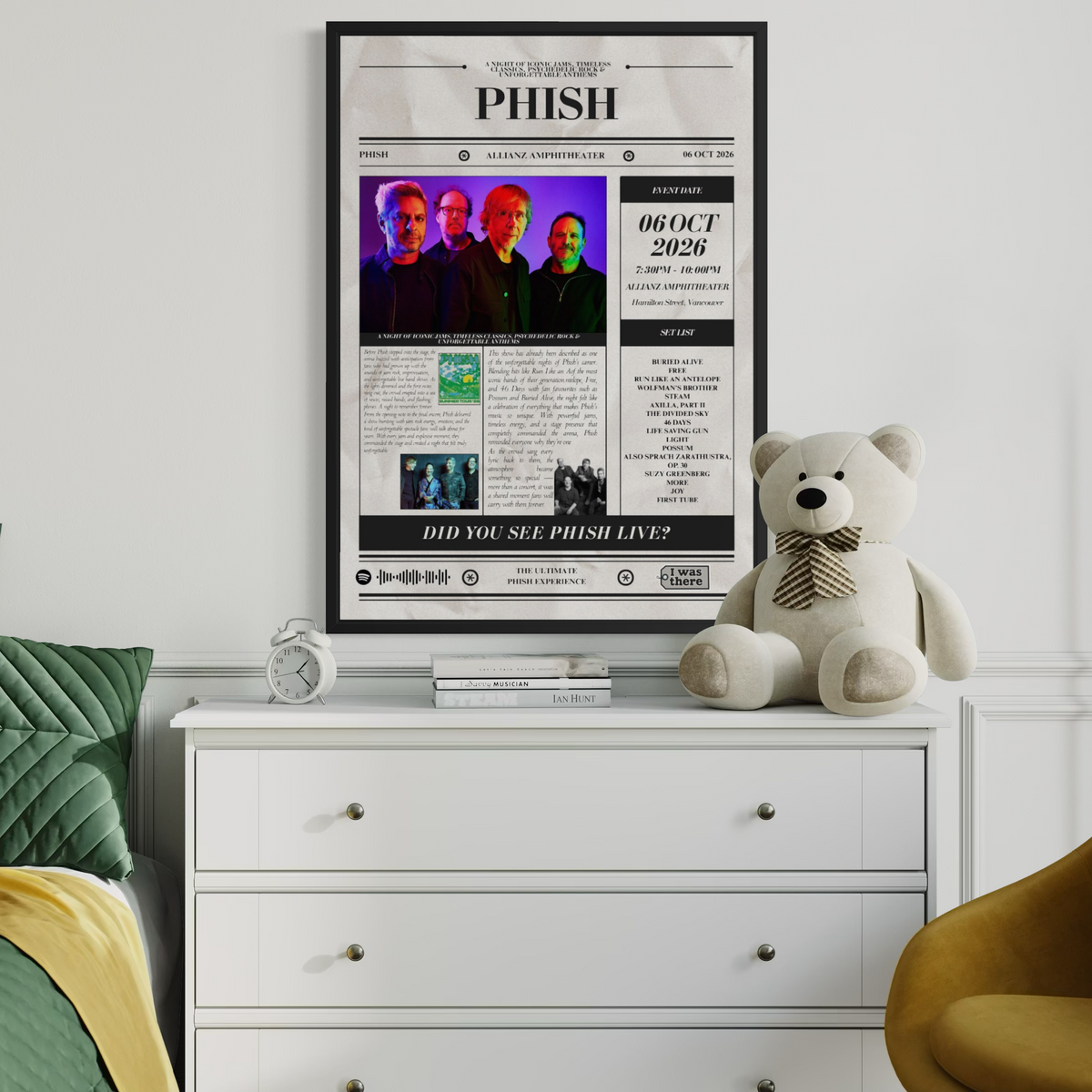 Phish - Personalised Newspaper Style Concert Poster (USA Tour)