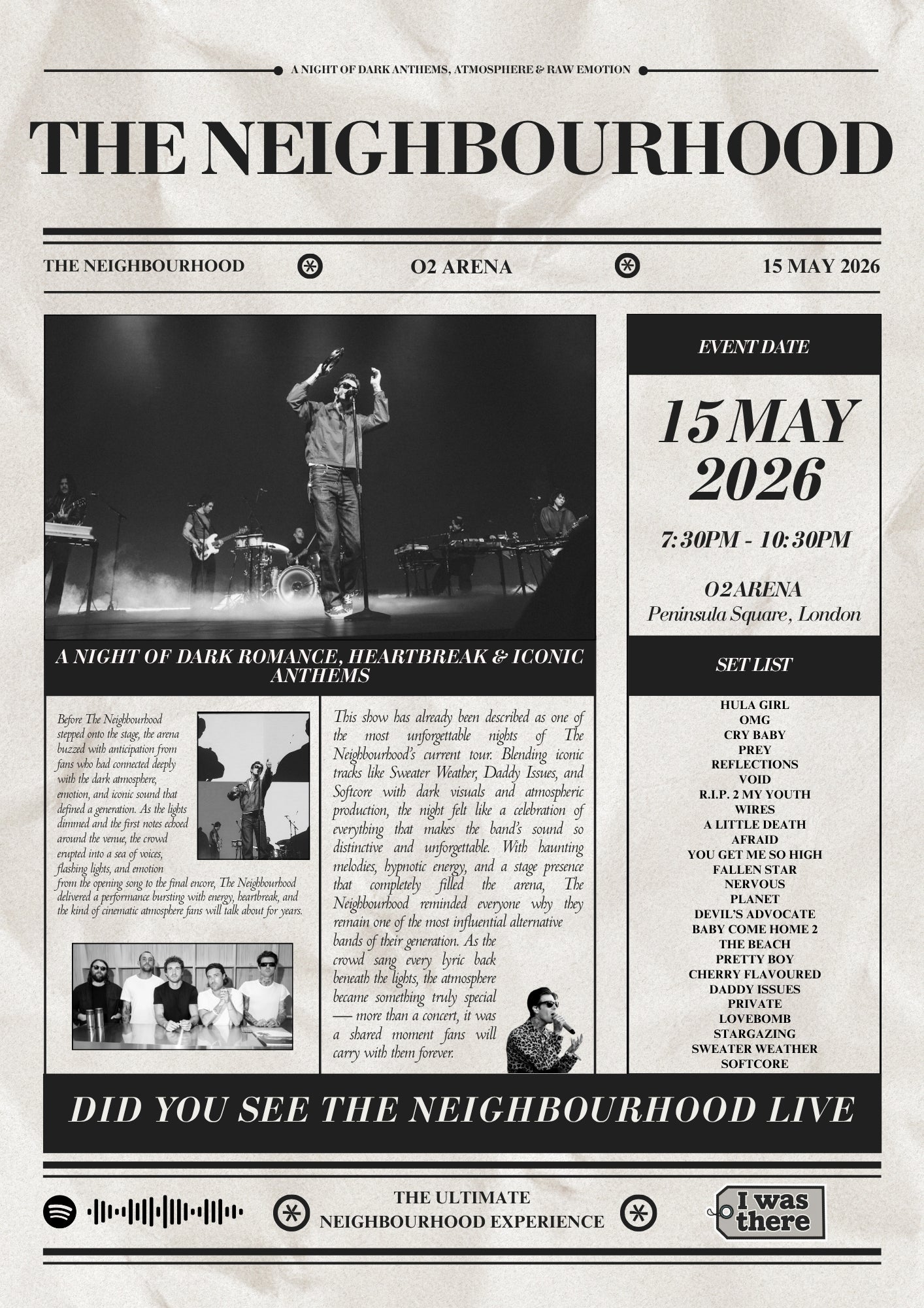 The Charlatans - Gepersonaliseerd Krantenstijl Concertposter