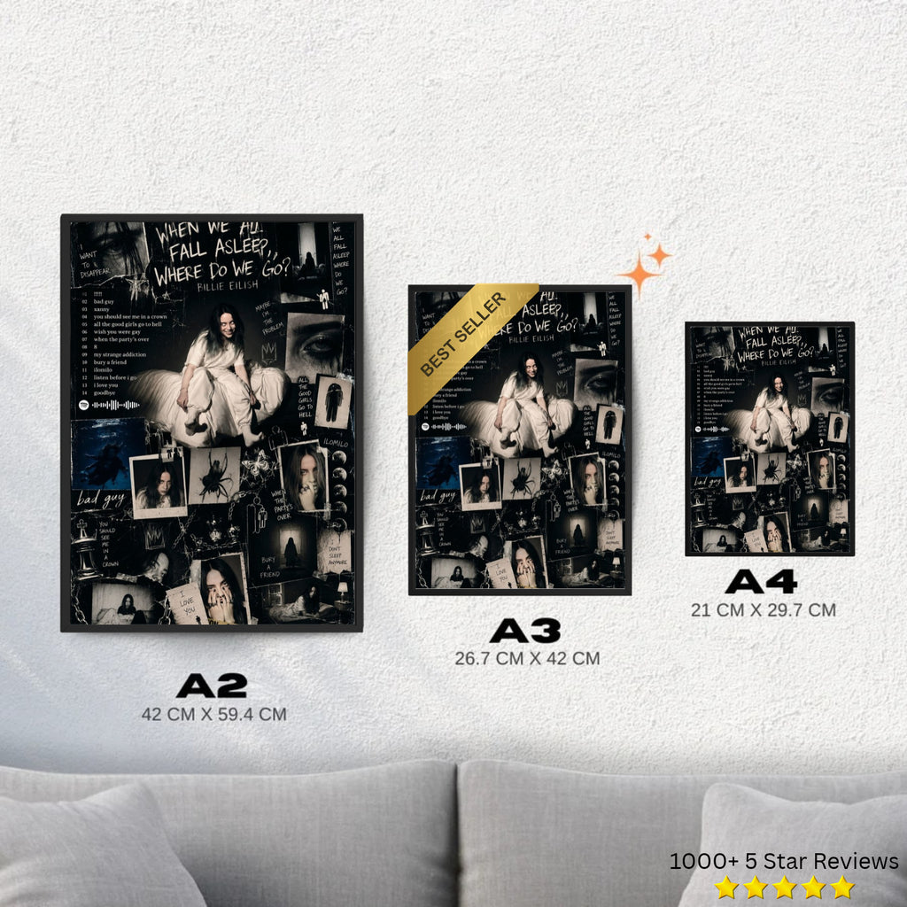 When We All Fall Asleep, Where Do We Go? - Billie Eilish Inspired Album Poster