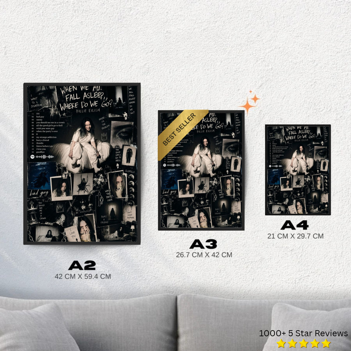 When We All Fall Asleep, Where Do We Go? - Billie Eilish Inspired Album Poster