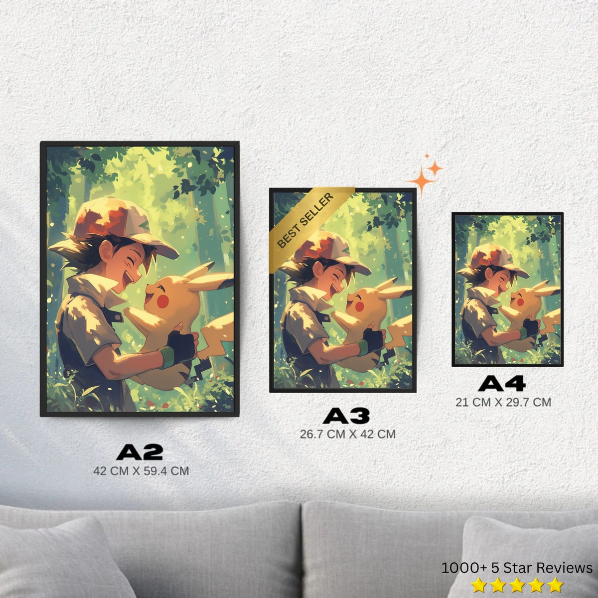 Ash & Pikachu Best Friends - Pokemon Inspired Album Poster