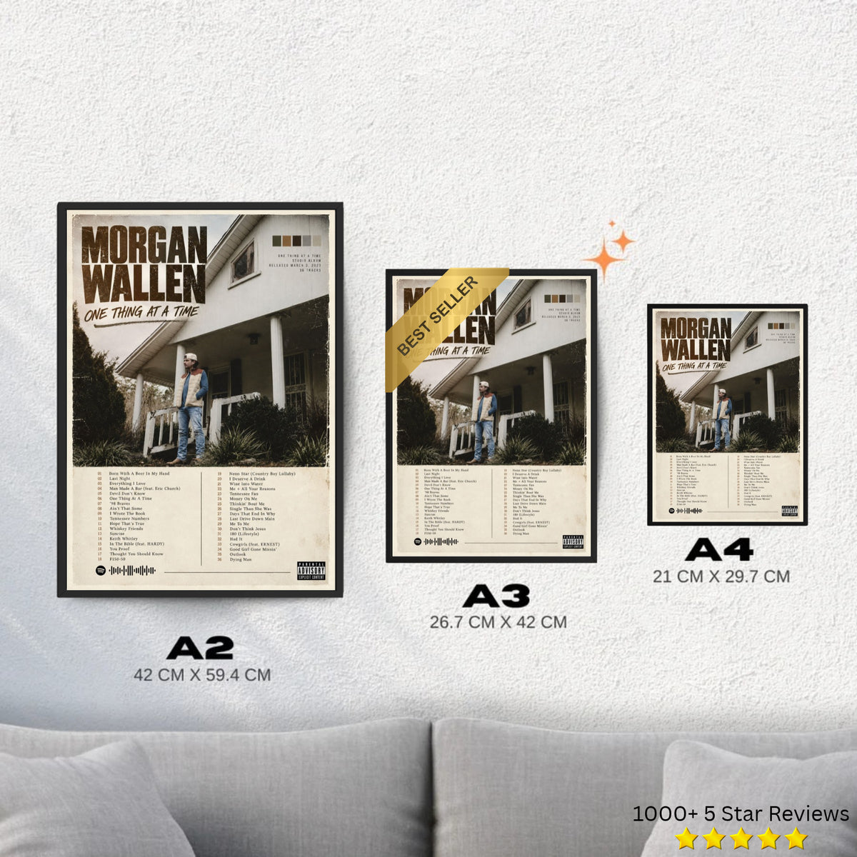 One Thing at a Time - Morgan Wallen Inspired Album Poster