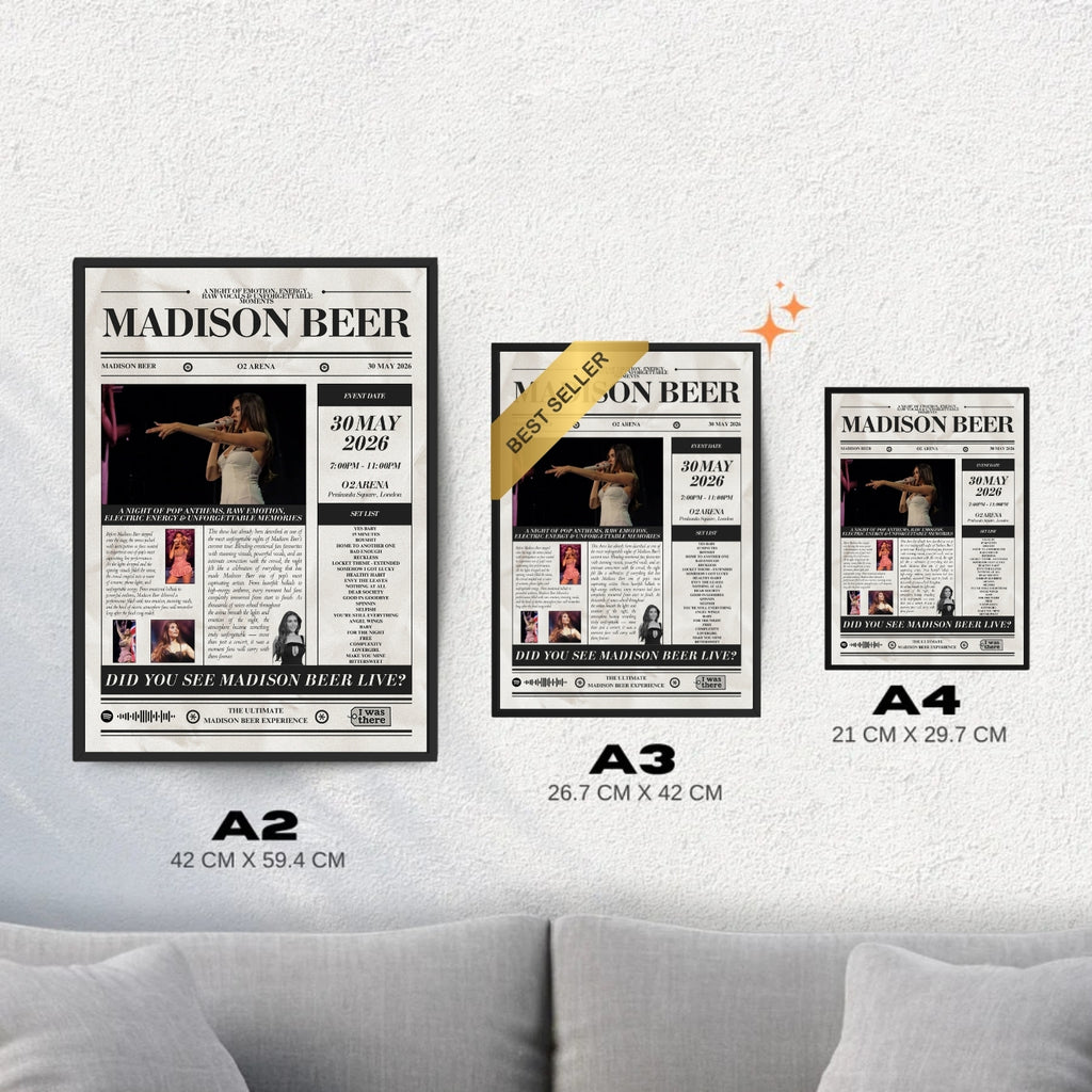 Madison Beer - Personalised Newspaper Style Concert Poster