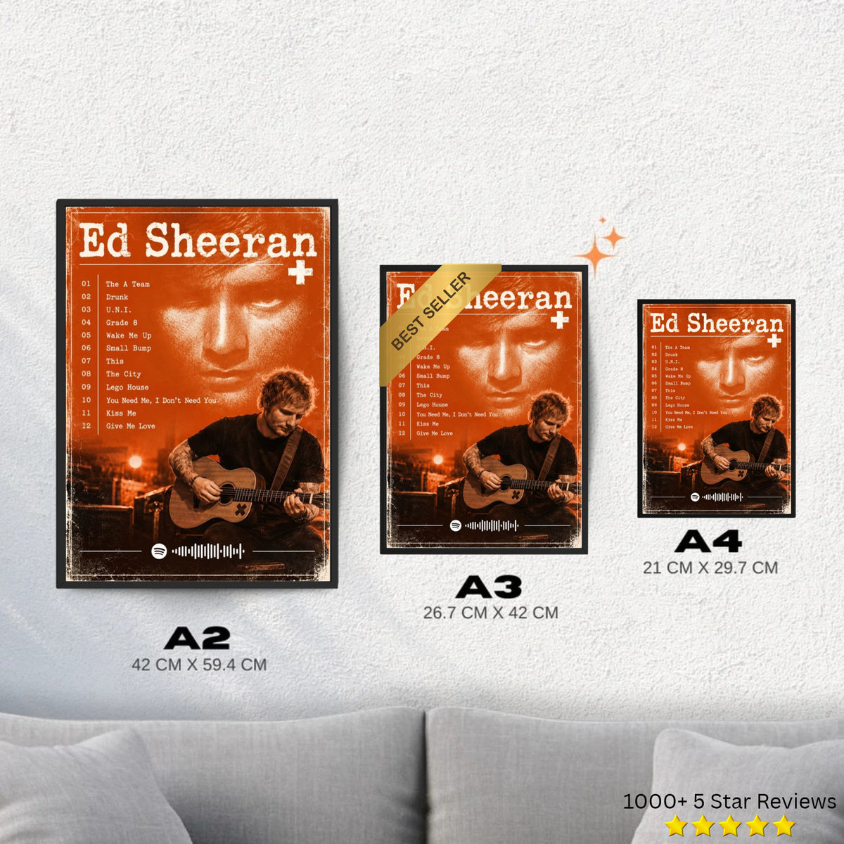 '+ - Ed Sheeran Inspired Album Poster - USA