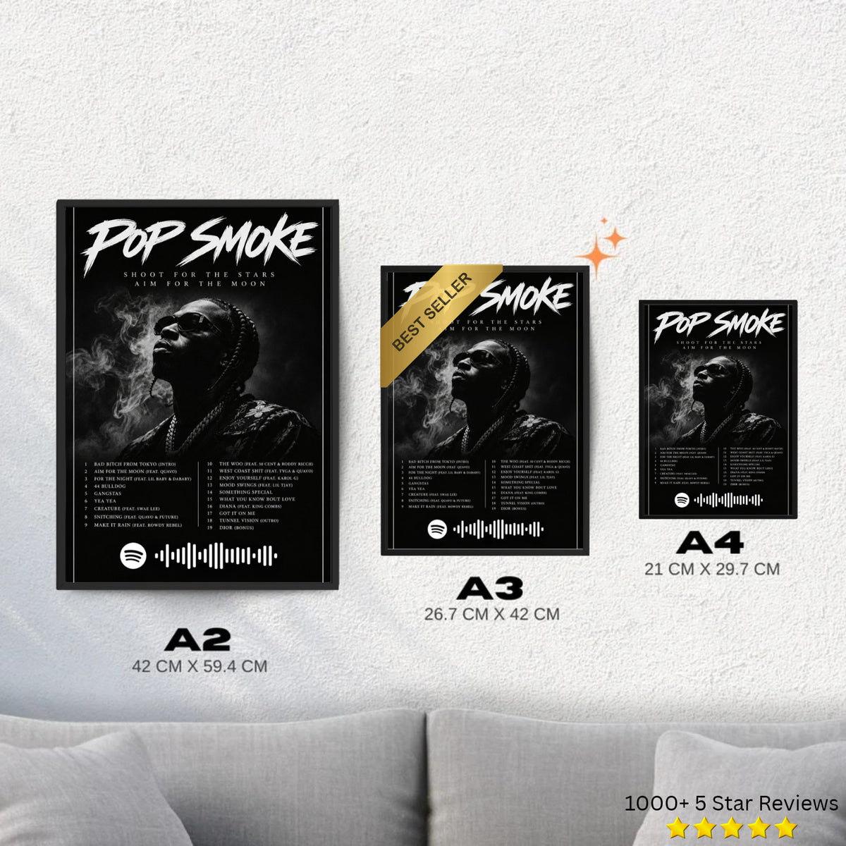 Shoot for the Stars, Aim for the Moon - Pop Smoke Inspired Album Poster