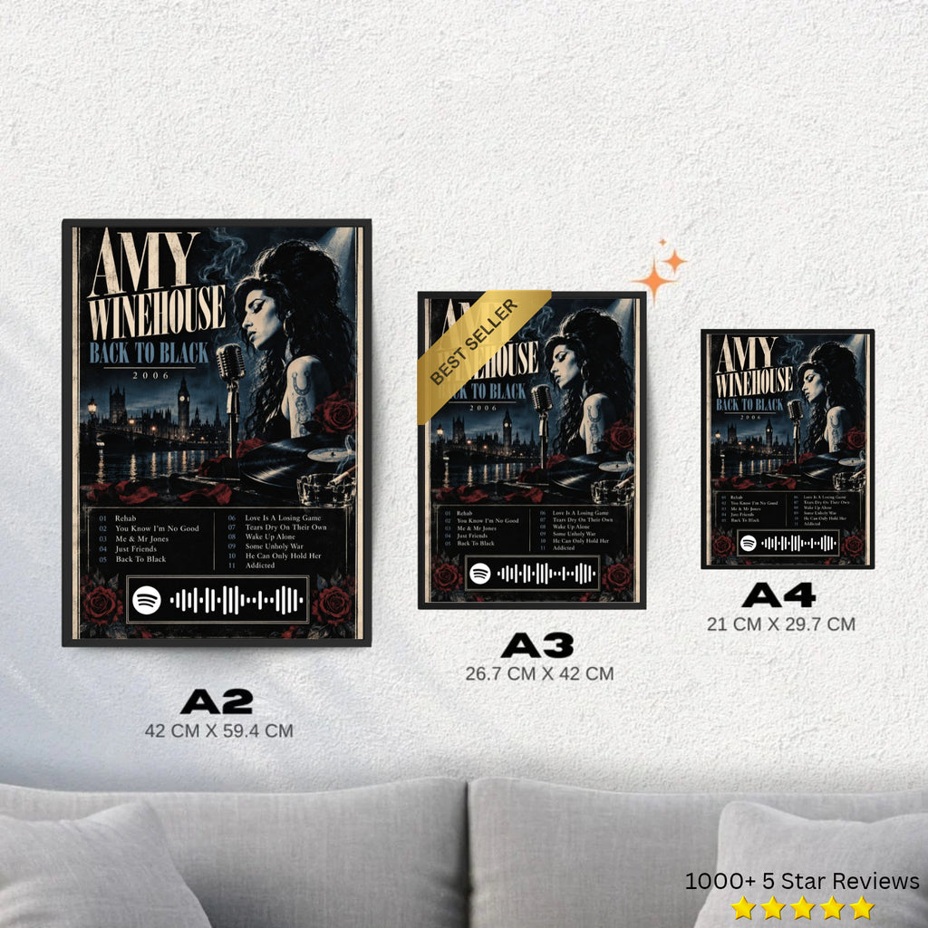 Back to Black - Amy Winehouse Inspired Album Poster