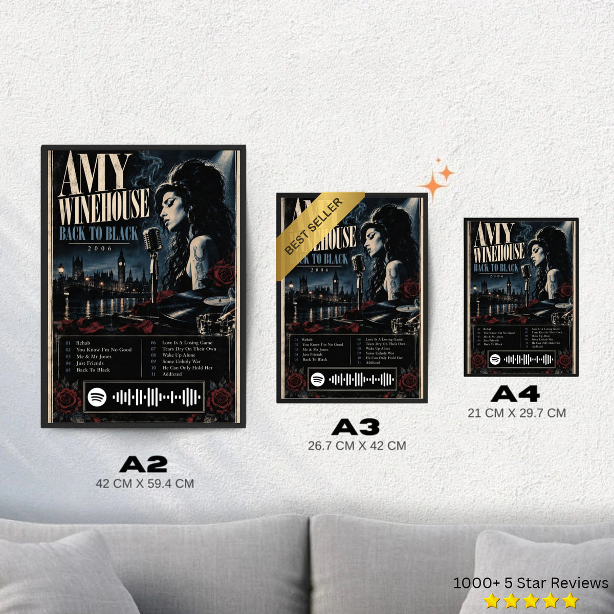 Back to Black - Amy Winehouse Inspired Album Poster