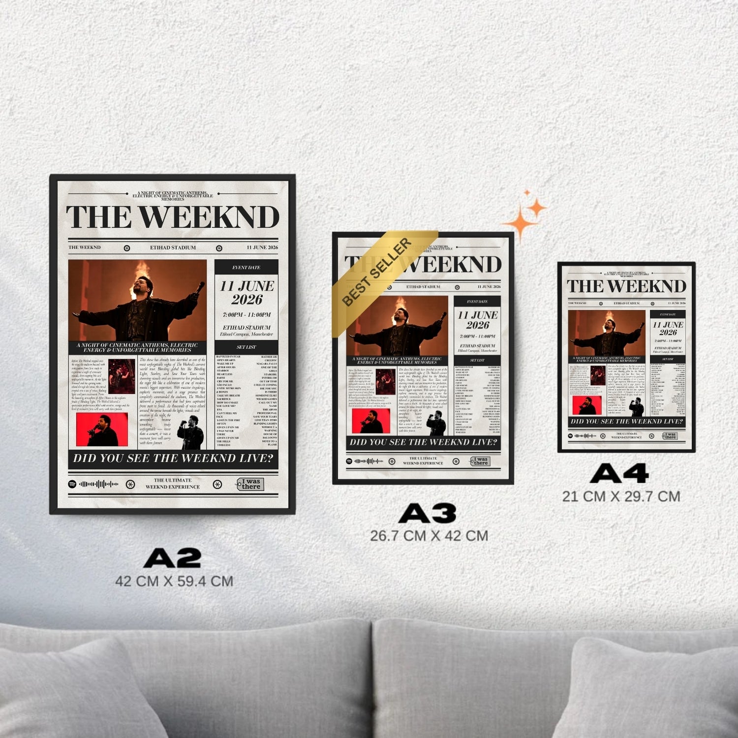 YUNGBLUD - Póster de concierto personalizado estilo periódico
