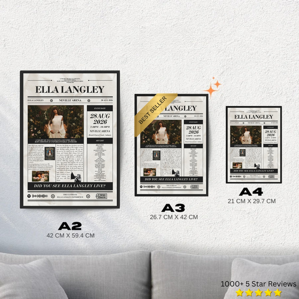 Ella Langley - Personalised Newspaper Style Concert Poster (USA Tour)