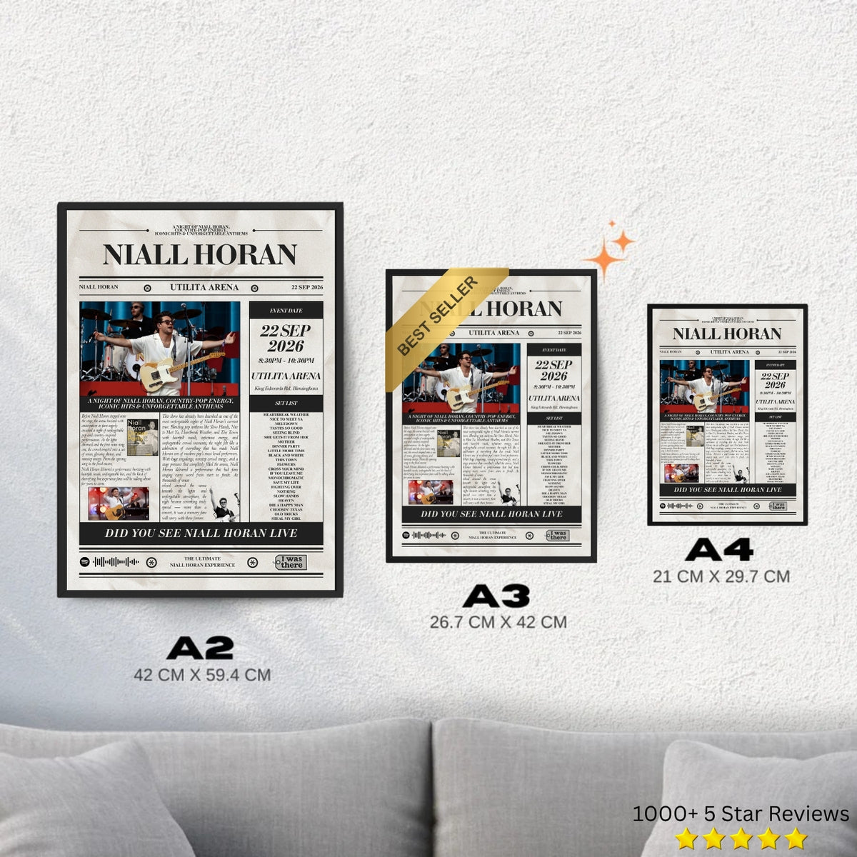 Niall Horon - Personalised Newspaper Style Concert Poster