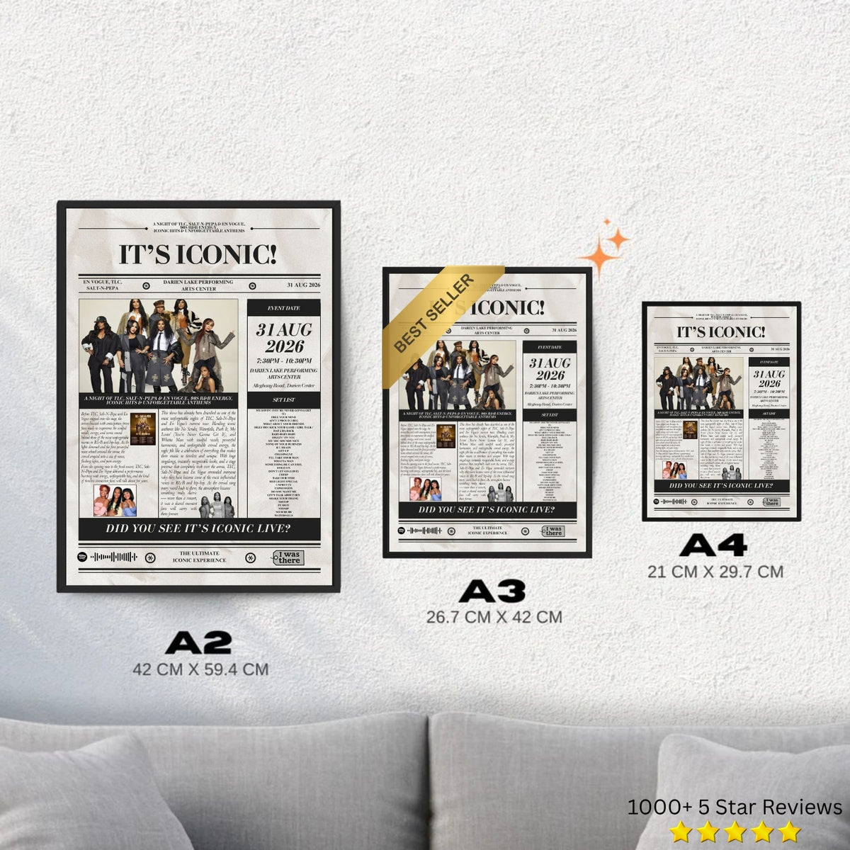 It's Iconic Tour - Personalised Newspaper Style Concert Poster (USA Tour)