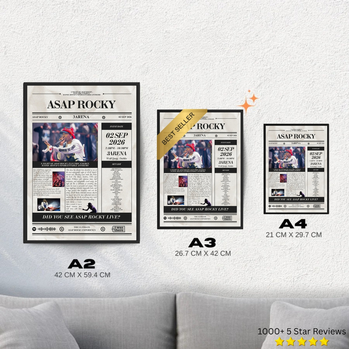 Asap Rocky - Personalised Newspaper Style Concert Poster